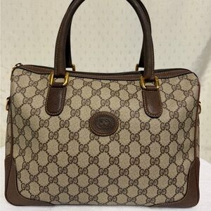 Authentic Vintage Gucci Brown Monogram Handbag